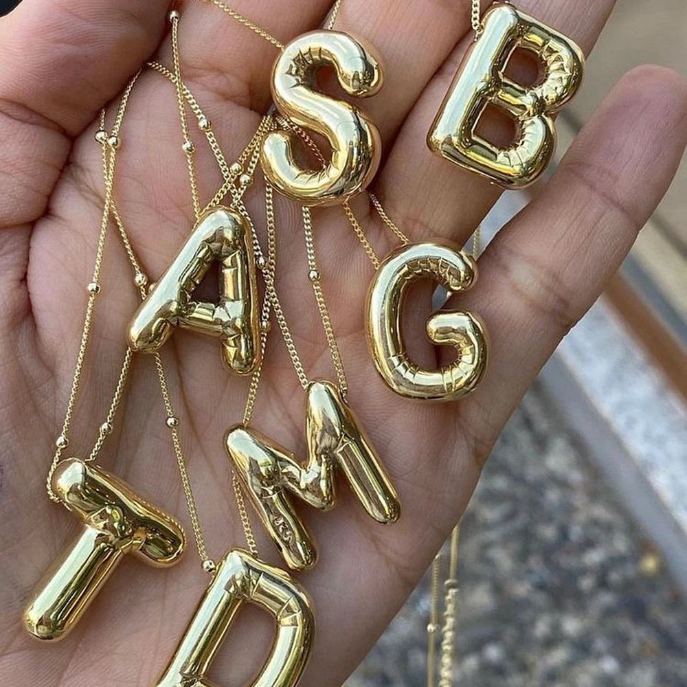 Balloon Bubble Initials Necklace