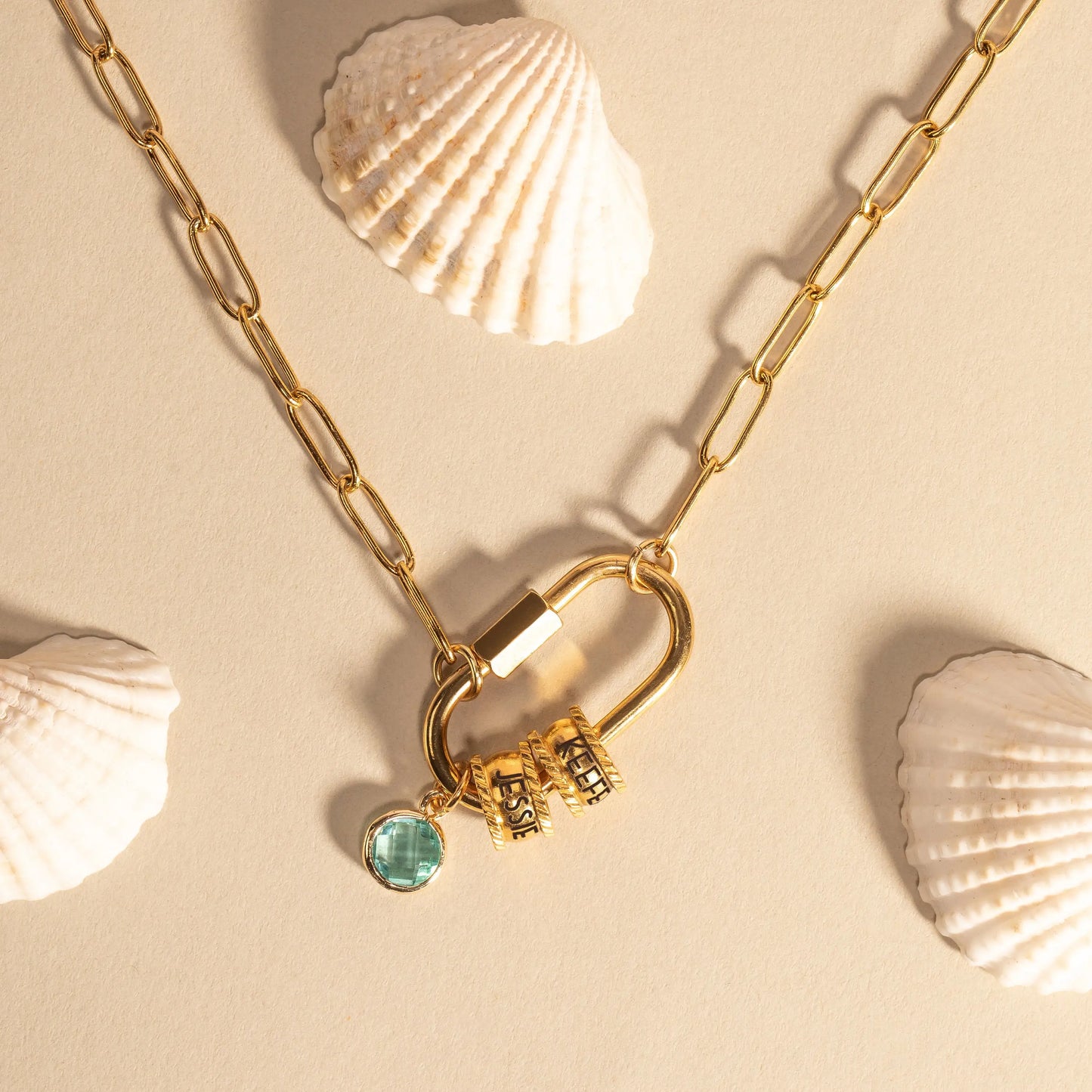 Birthstone Lock with Custom Names