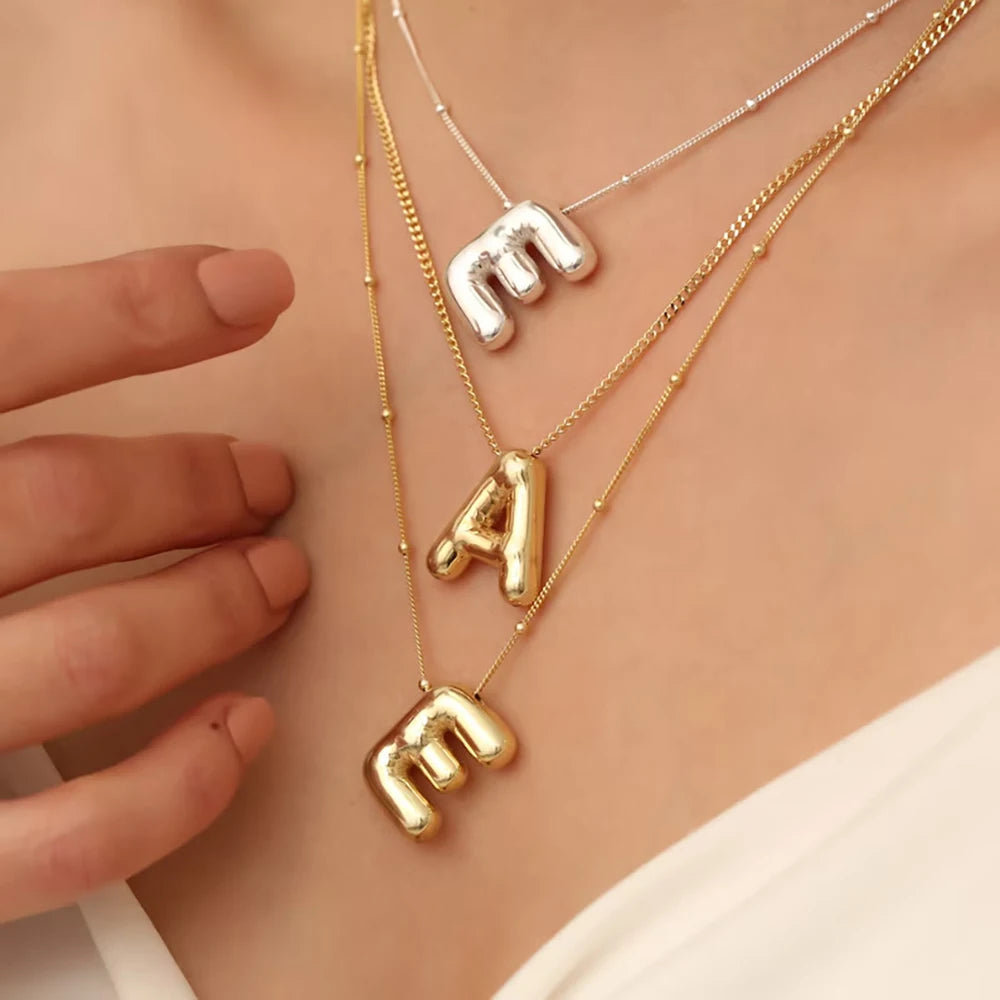 Balloon Bubble Initials Necklace