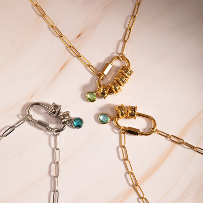Birthstone Lock with Custom Names